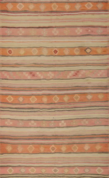 Vegetable Dye Kilim Turkish Area Rug 6x9
