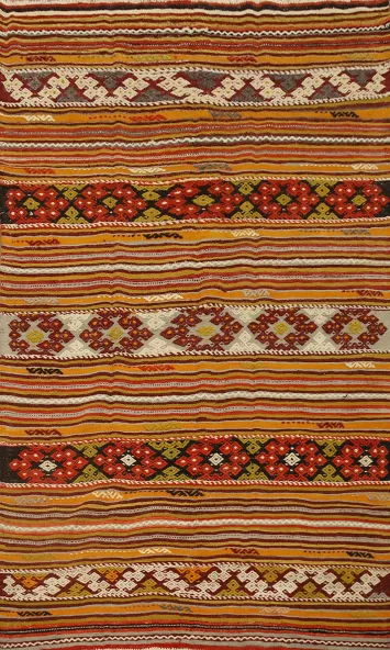 Vegetable Dye Kilim Turkish Area Rug 6x9