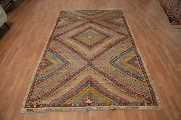 Vegetable Dye Kilim Turkish Area Rug 6x9
