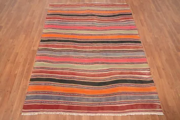 Vibrant Stripe Kilim Kilim Rug 5x7 Add Warmth to Your Living Space