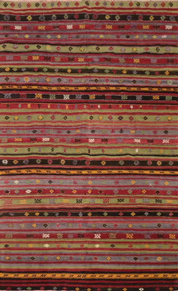 Vegetable Dye Kilim Turkish Area Rug 6x10