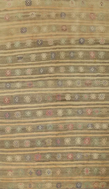 Vegetable Dye Kilim Turkish Area Rug 6x8