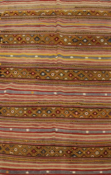 Vegetable Dye Kilim Turkish Area Rug 6x8