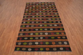 Handcrafted Artisan Kilim Area Rug 6x11 with Vibrant Colors