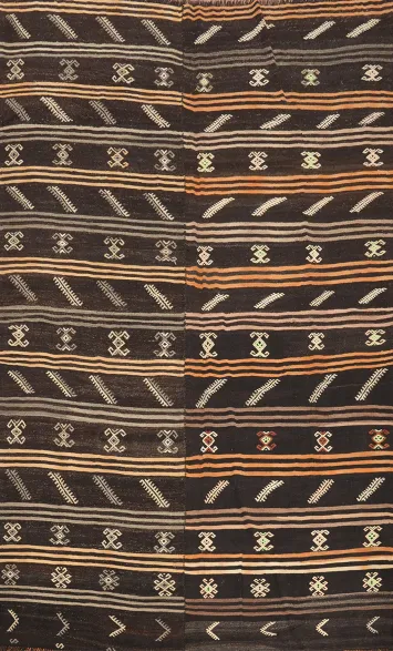 Elegant Handwoven Kilim Area Rug 7x10 with Intricate Patterns