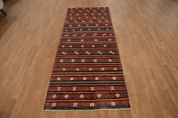 Vegetable Dye Kilim Turkish Runner Rug 3x8