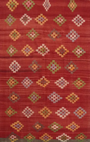 Vegetable Dye Kilim Turkish Area Rug 6x9