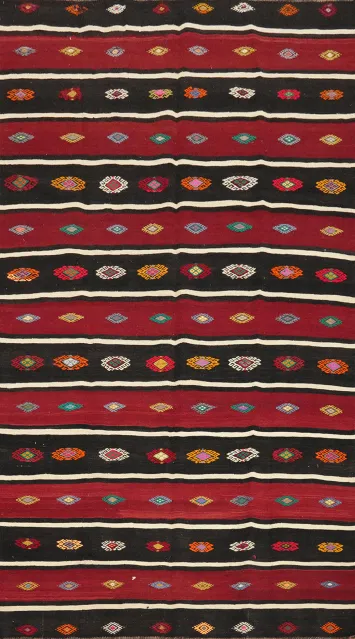 Vegetable Dye Kilim Turkish Area Rug 6x11