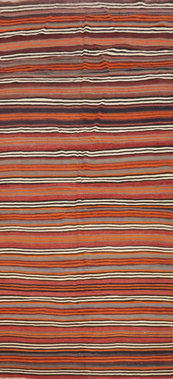 Vibrant Striped Kilim Area Rug 5x13 for a Cozy Living Room Ambiance
