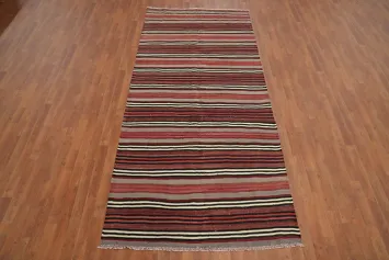 Vegetable Dye Kilim Striped Wool Area Rug 5x10