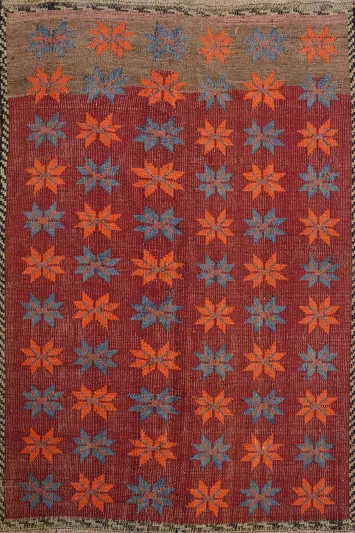 Vegetable Dye Kilim Geometric Wool Rug 5x7