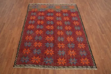 Vegetable Dye Kilim Geometric Wool Rug 5x7
