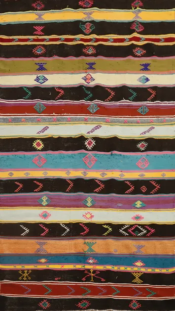 Vegetable Dye Kilim Tribal Wool Area Rug 5x10