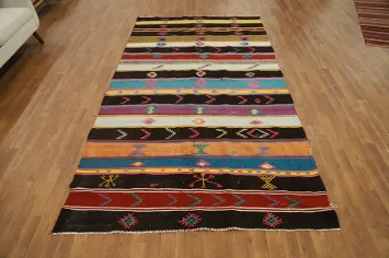 Vegetable Dye Kilim Tribal Wool Area Rug 5x10