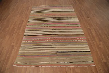 Vegetable Dye Kilim Turkish Area Rug 5x8