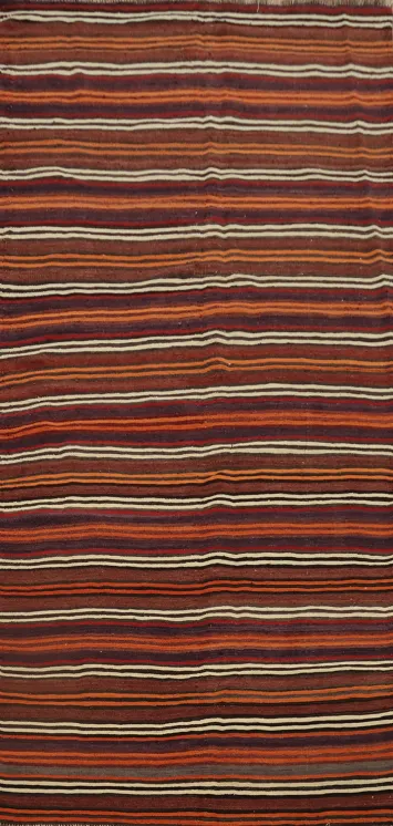 Timeless Elegance: Harmonious Stripes Kilim Area Rug 5x10