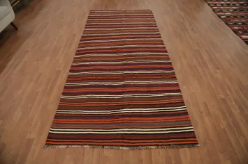 Timeless Elegance: Harmonious Stripes Kilim Area Rug 5x10