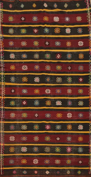 Vegetable Dye Kilim Turkish Area Rug 6x11