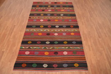 Vegetable Dye Kilim Geometric Wool Area Rug 6x10