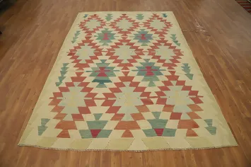 Vegetable Dye Kilim Turkish Area Rug 6x9