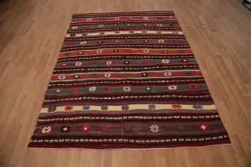 Vegetable Dye Kilim Tribal Geometric Rug 5x7