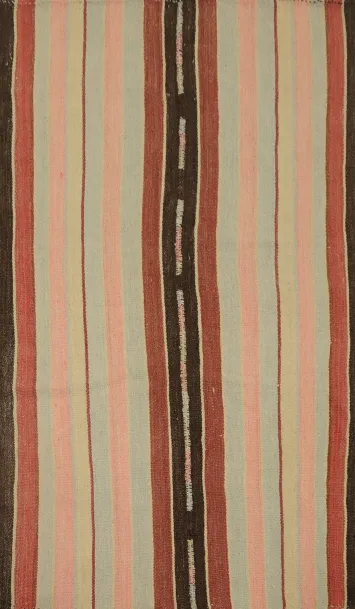 Charming Multicolor Striped Vintage Kilim Rug 5x7 for Cozy Home Decor