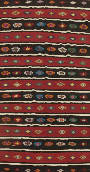 Vegetable Dye Kilim Turkish Area Rug 5x10