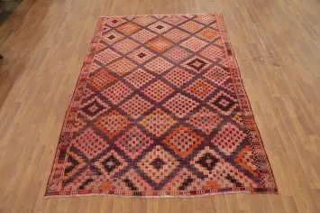 Vegetable Dye Kilim Geometric Area Rug 6x9