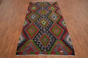 Vegetable Dye Kilim Geometric Area Rug 5x10