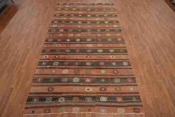 Vegetable Dye Kilim Geometric Area Rug 6x12