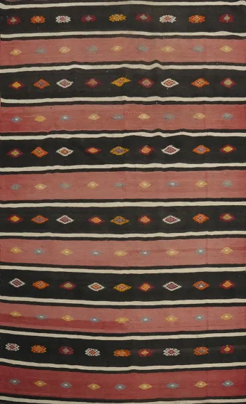 Vegetable Dye Kilim Turkish Area Rug 5x8