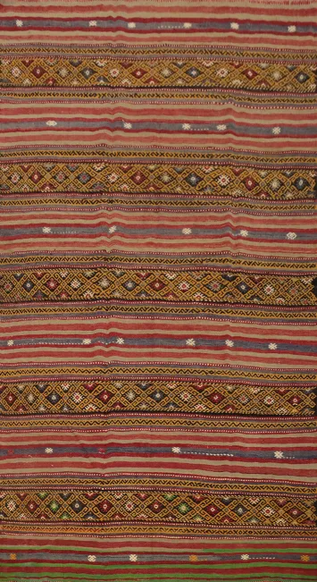 Vegetable Dye Kilim Turkish Area Rug 6x9
