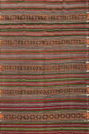 Vegetable Dye Kilim Turkish Area Rug 6x8