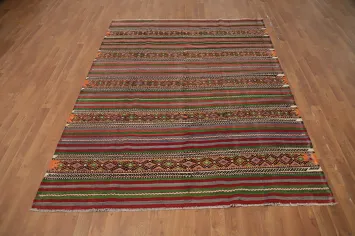 Vegetable Dye Kilim Turkish Area Rug 6x8