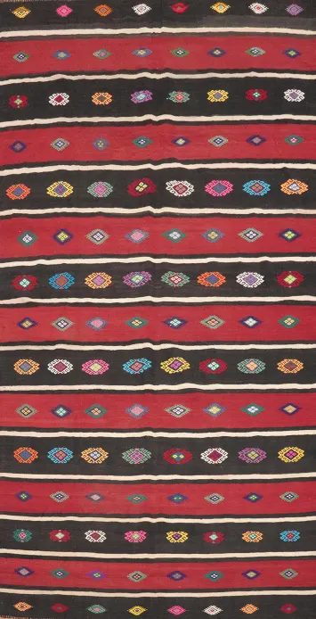 Vegetable Dye Kilim Turkish Area Rug 6x10