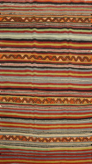 Vegetable Dye Kilim Turkish Area Rug 5x8