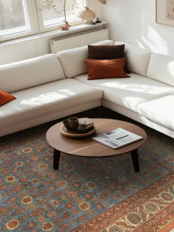 Pre-1900 Antique Vegetable Dye Heriz Serapi Persian Area Rug 9x11