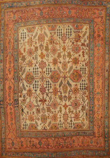 Vegetable Dye Oushak Persian Large Rug 11x12