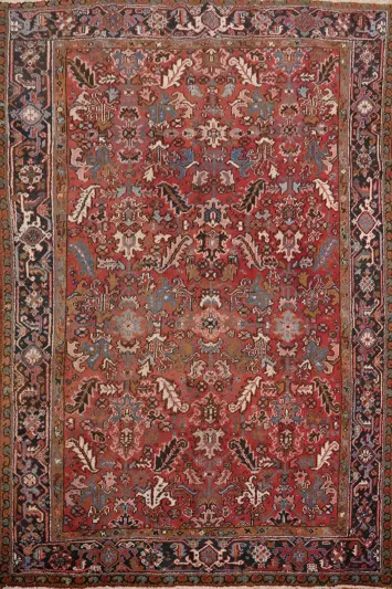 Vintage Wool Floral Heriz Persian Area Rug 8x10