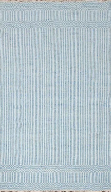 Elegant Light Blue Kilim Area Rug 5x8 for a Breezy Coastal Look