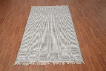 Striped Wool Kilim India Area Rug 5x8