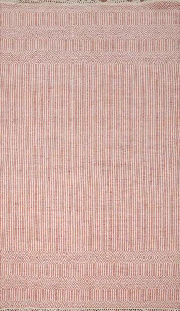 Elegant Kilim Area Rug 5x8 with Subtle Striped Pattern in Soft Tones