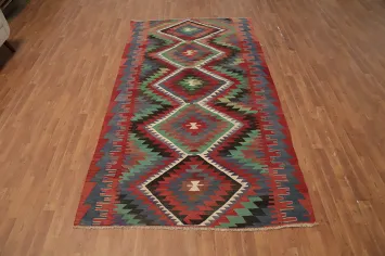 Vegetable Dye Kilim Turkish Area Rug 5x10