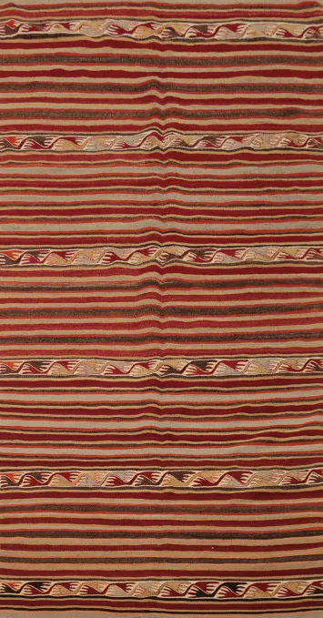Vegetable Dye Kilim Turkish Area Rug 5x10