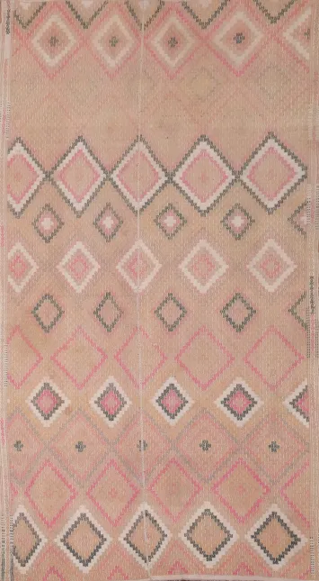Elegant Pastel Diamond Style Kilim Area Rug 5x9