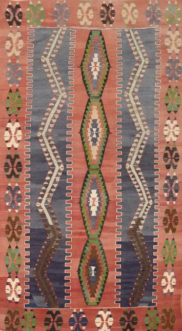 Vegetable Dye Kilim Turkish Area Rug 5x9