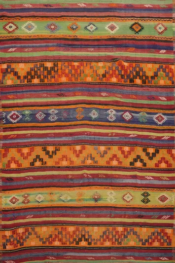 Vegetable Dye Kilim Turkish Rug 5x7