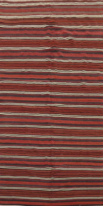Striped Wool Kilim Vegetable Dye Area Rug 5x12
