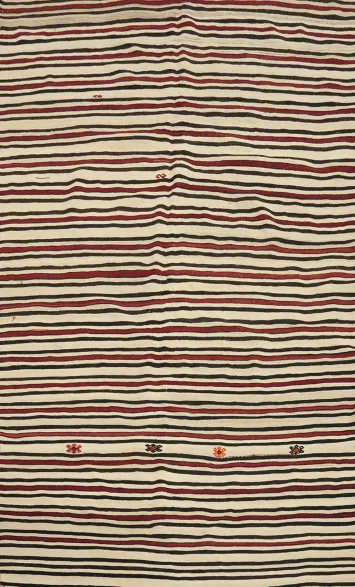 Elegant Handwoven Striped Kilim Area Rug 5x8 for Sophisticated Interiors