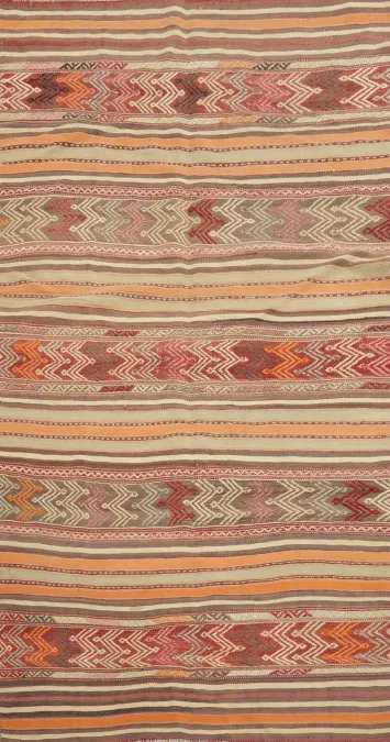 Enhance Your Room with a Beautifully Oriental Kilim Wool Rug 4x7